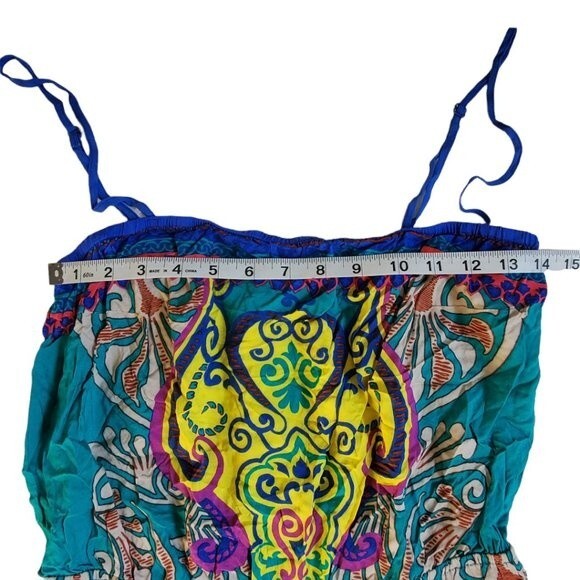 Flying Tomato multi-color spaghetti strap shorts romper sz M - Picture 7 of 12
